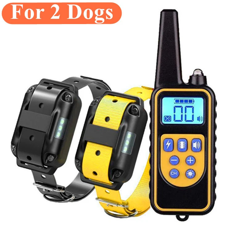 Collier de dressage électrique pour chien, étanche, anti-aboiements, avec télécommande, rechargeable, pour chiens de toutes tailles. 12