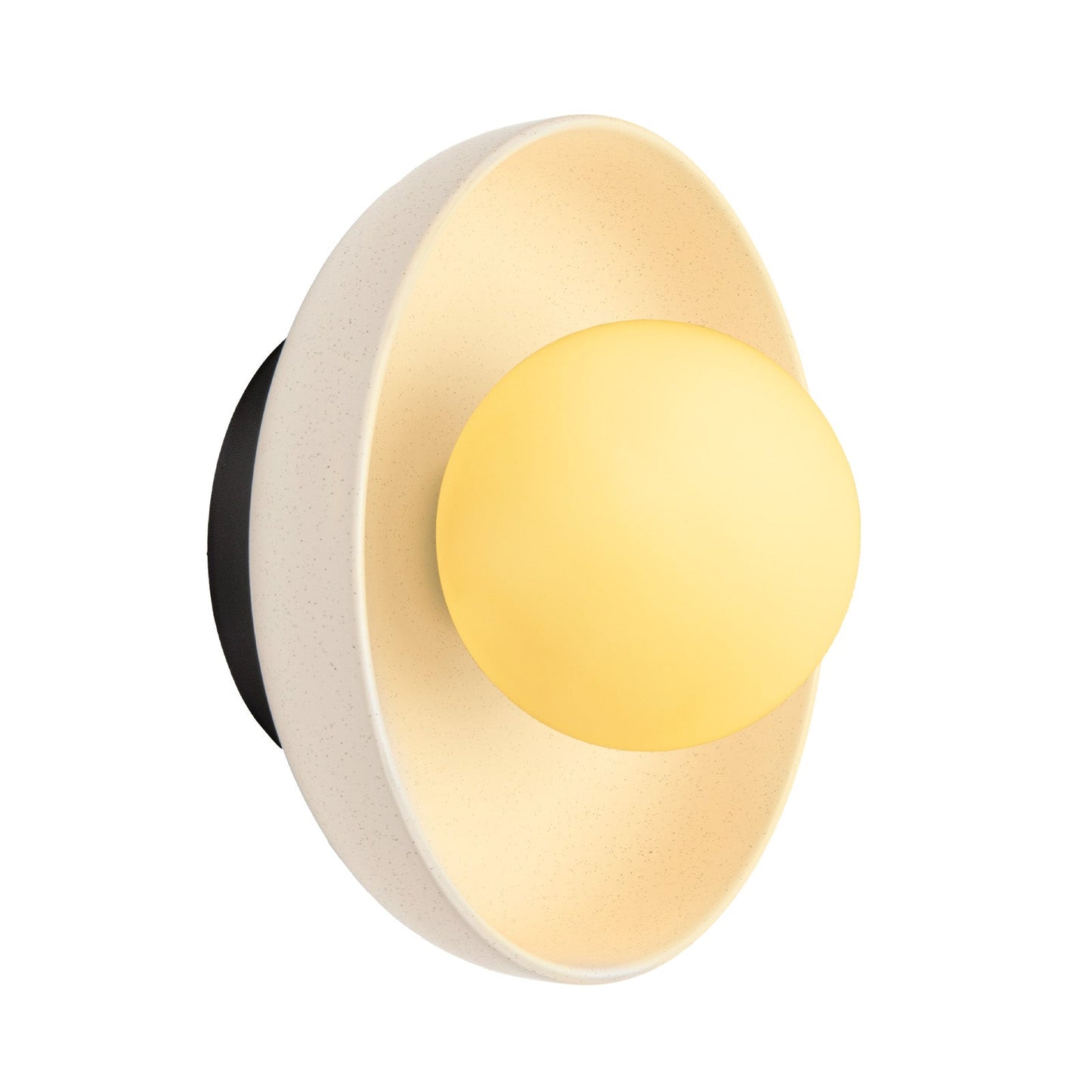 Mareno Modern Wall Sconce Lighting with Ceramic Shade and Round Light Source - Yellow and Cream Wall Lamp for Cozy Atmosphere