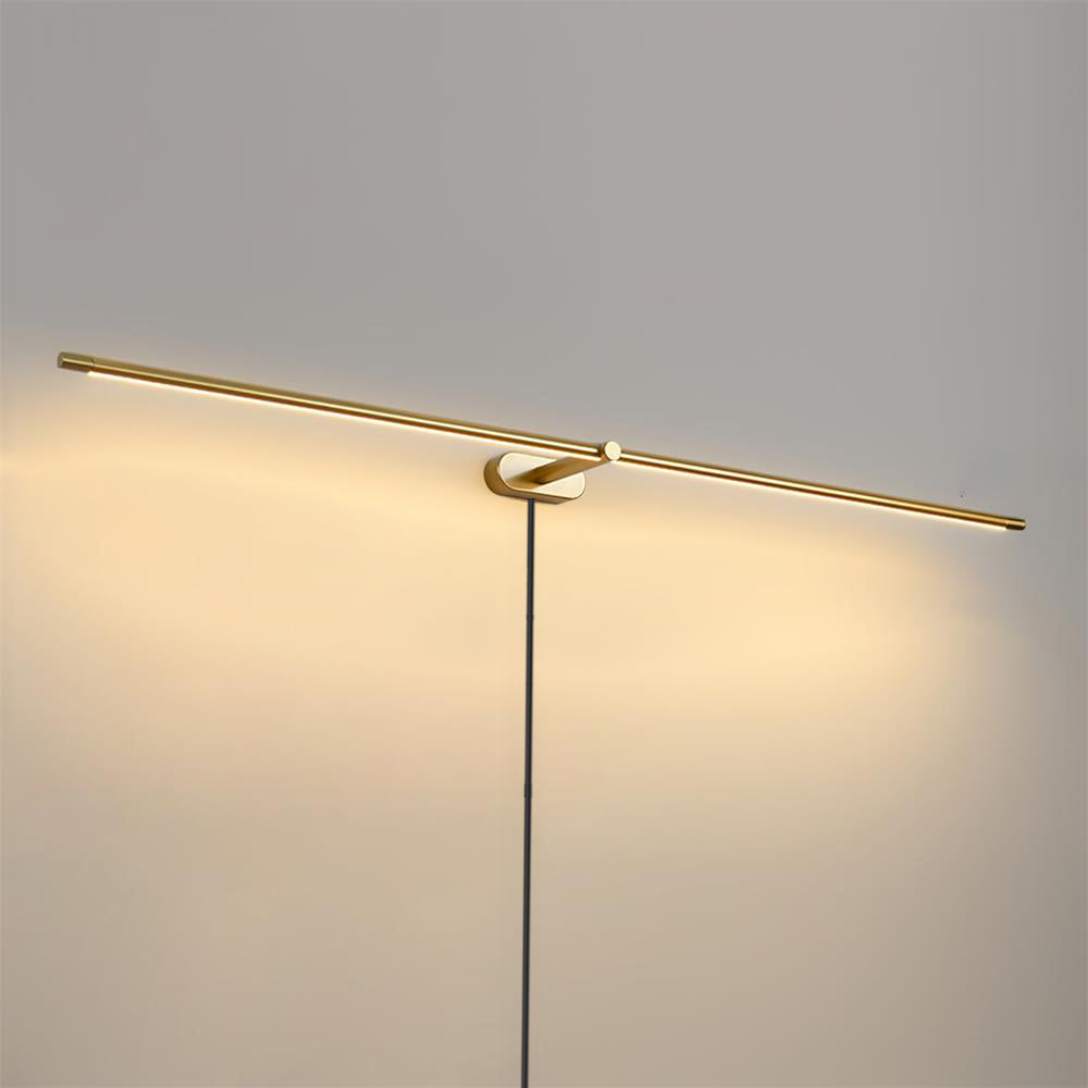 Modern Linear Wall Sconce Lighting - Elegant LED Wall Lamp for Atmospheric Home Decor in Matte Black and Brushed Gold