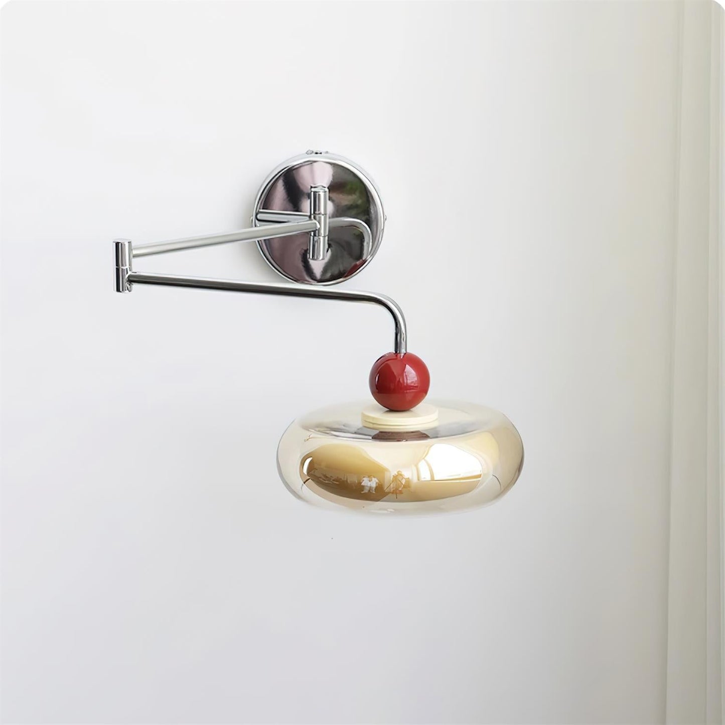 Modern Chrome Wall Sconce Light with Warm 3000K LED for Living Room, Bedroom, and Hallway - Unique Donut Diffuser Design