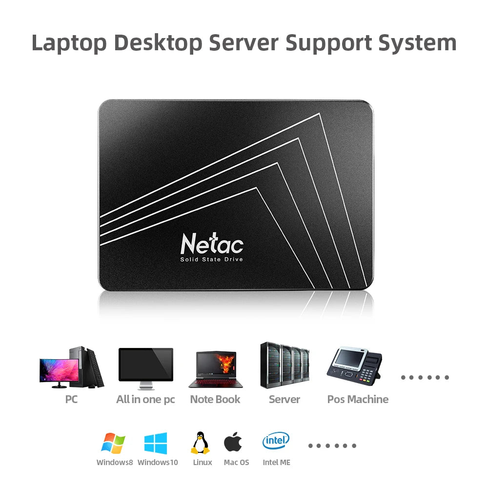 Netac SATA3 SSD 2,5'' 2TB 1TB HD pevný disk SATA HDD 512GB 256GB 128GB 480GB 960GB interní SSD pevný disk pro notebooky