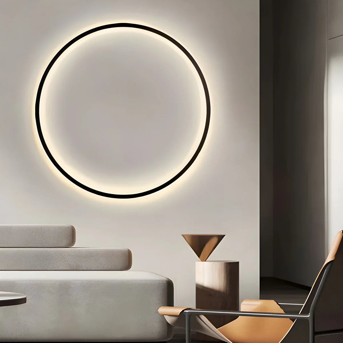 Modern Round LED Ceiling Light Fixture with Adjustable Brightness for Elegant Interiors