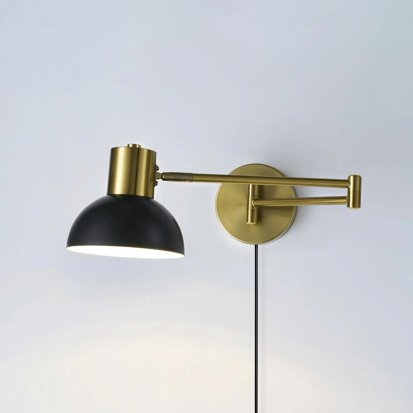 Sarento Adjustable Wall Sconce Light - Modern Gold and Black Wall Lamp for Reading and Atmosphere