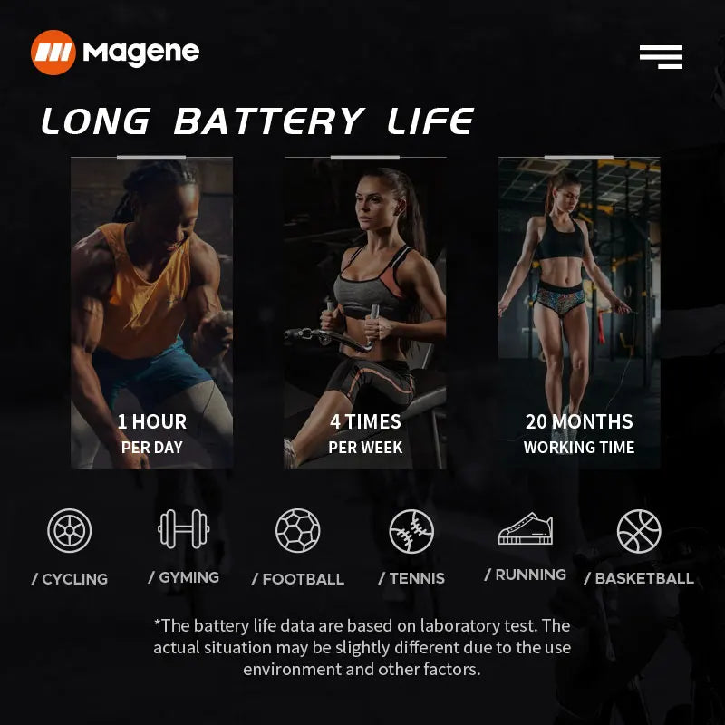 Snímač tepové frekvence Magene Mover H64 s duálním režimem, ANT a Bluetooth, s hrudním popruhem, cyklistický počítač pro Wahoo Garmin Sports Monitor