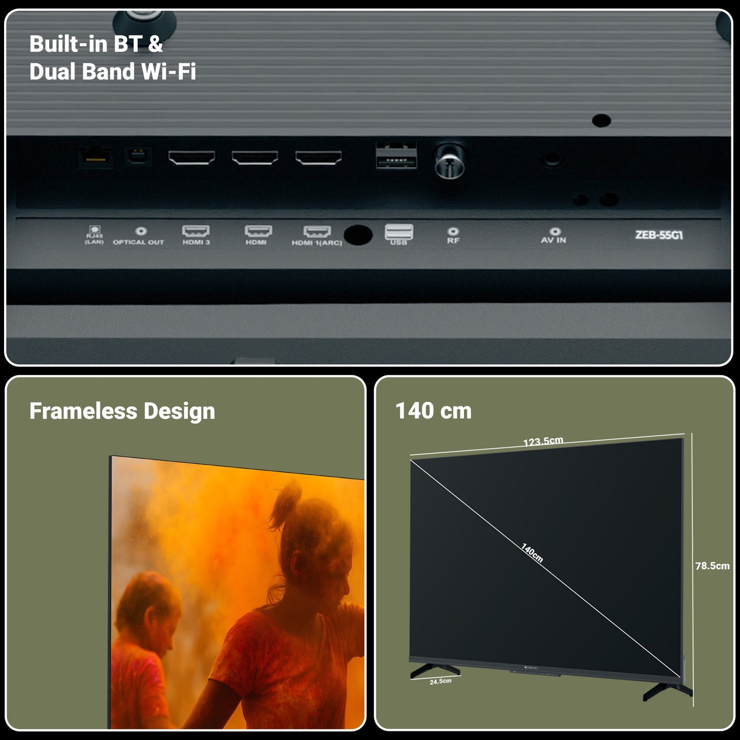 Téléwizor 55 cali QLED 4K z Google TV i Dolby Audio - Idealny do Domowej Rozrywki 7
