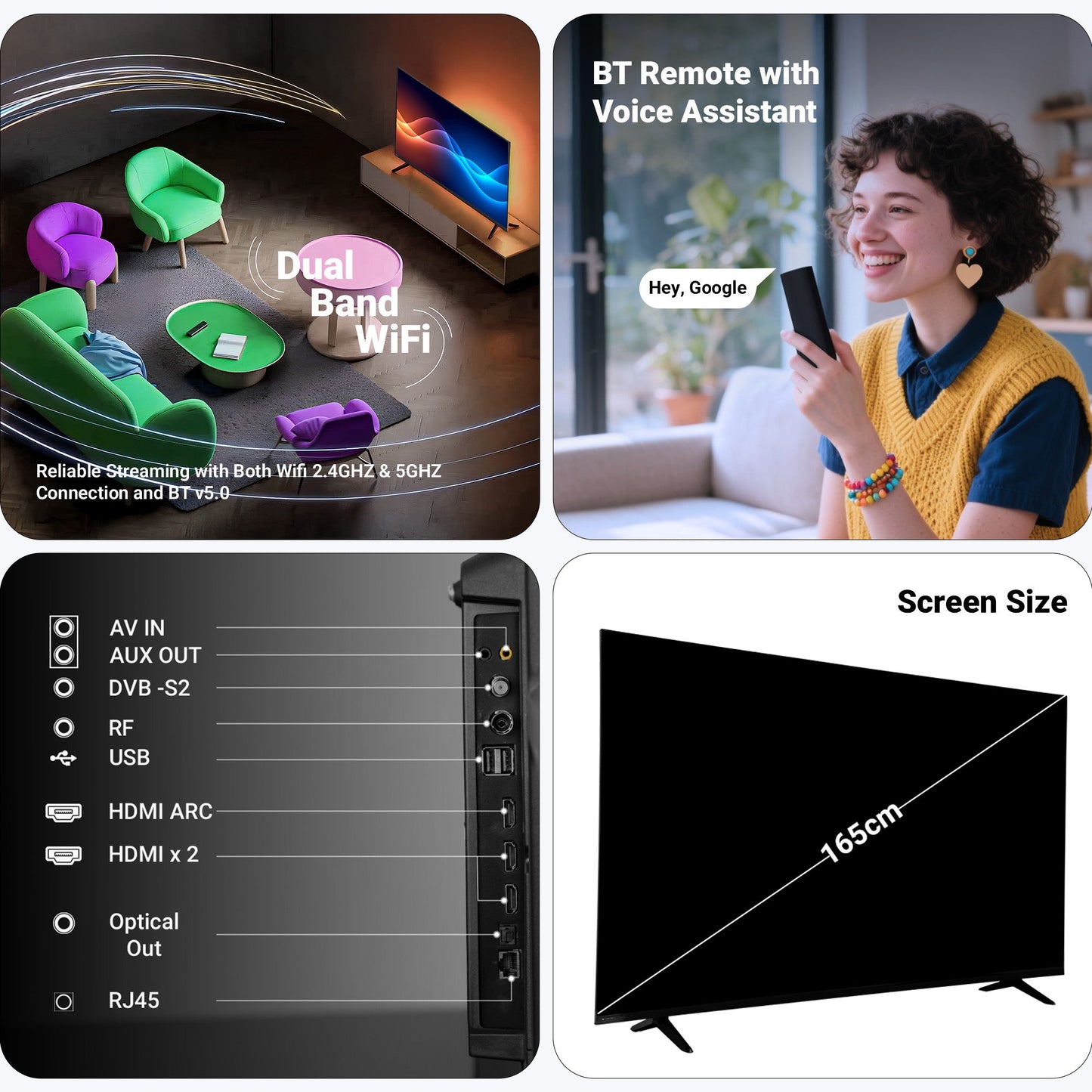 Telewizor 65 cali QLED 4K z Dolby Atmos i Google TV - Wyjątkowa Jakość Obrazu dla Kinomaniaków 7