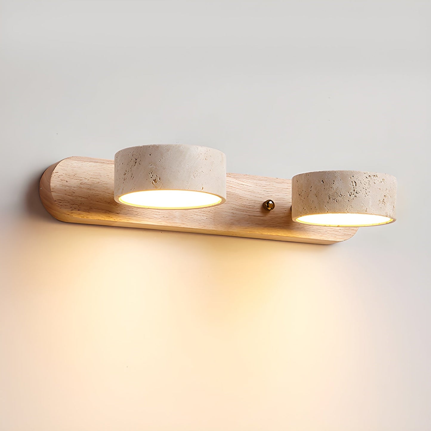 Zinzo | Travertine Wall Lamp with LED Lighting | Modern Design for a Pleasant Atmosphere