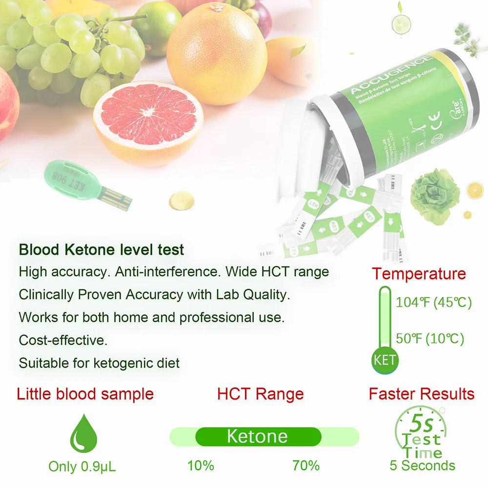 ACCUGENCE multifunkční monitor glukózy v krvi, ketonů, hemoglobinu a kyseliny močové
