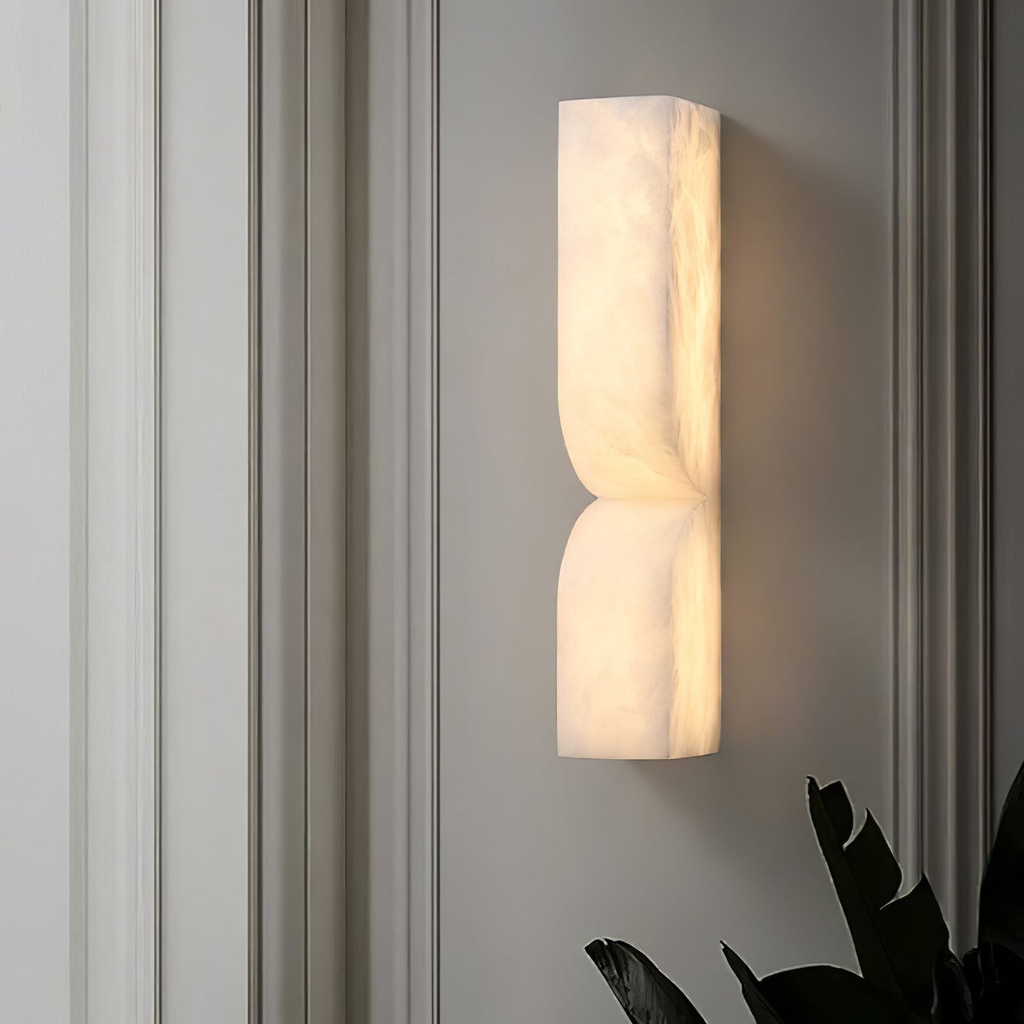 Alabaster Essence Wall Sconce Lighting - Modern Alabaster & Metal Wall Lamp with LED, Elegant Design for Living Room, Bedroom, Hallway