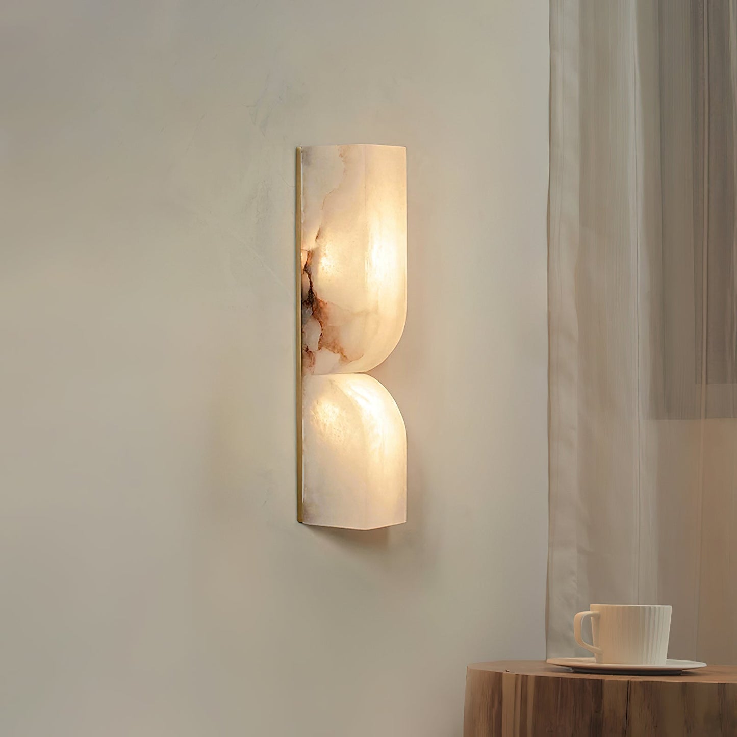 Alabaster Essence Wall Sconce Lighting - Modern Alabaster & Metal Wall Lamp with LED, Elegant Design for Living Room, Bedroom, Hallway
