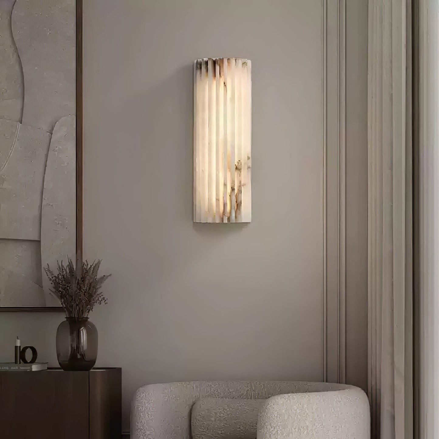 Elegant Alabaster Wall Sconce Light | Modern Wall Lamp for Cozy Atmosphere and Stylish Interiors