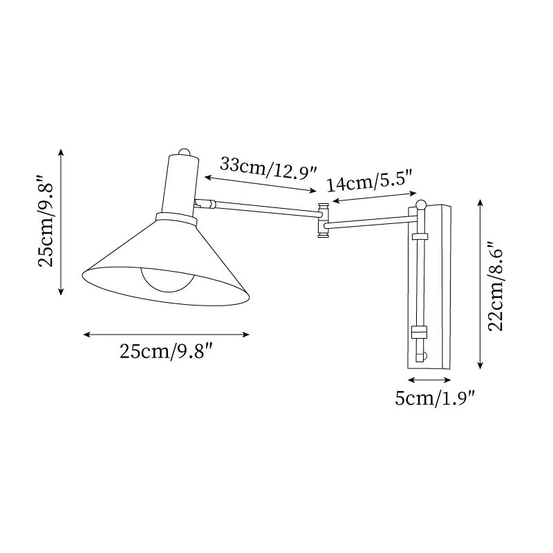 Azelio Plug-In Wall Lamp with Adjustable Arm | Modern Wall Sconce Lighting for Stylish Interiors