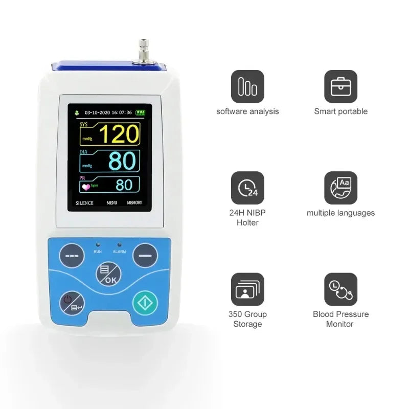 CONTEC ABPM50 24hodinový NIBP Holter dynamický digitální monitor krevního tlaku na paži s PC softwarem, velký pro dospělé nebo manžeta pro dospělé