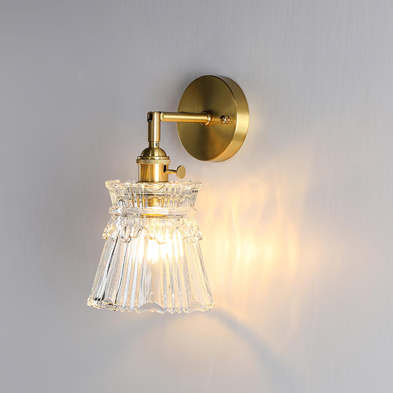 Cicaya Wall Sconce Lighting - Elegant Brass Wall Lamp with Glass Shade for Cozy Atmosphere