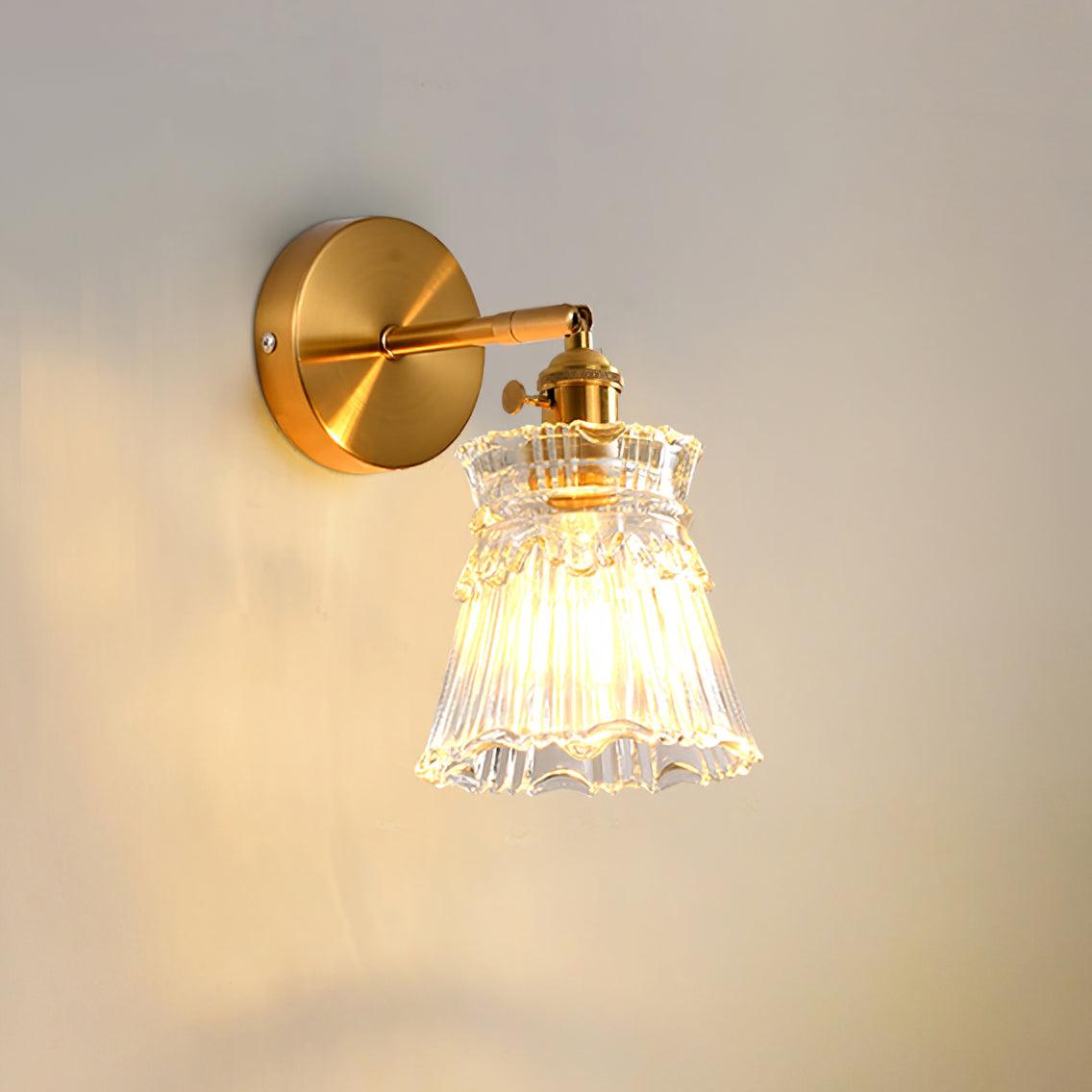 Cicaya Wall Sconce Lighting - Elegant Brass Wall Lamp with Glass Shade for Cozy Atmosphere