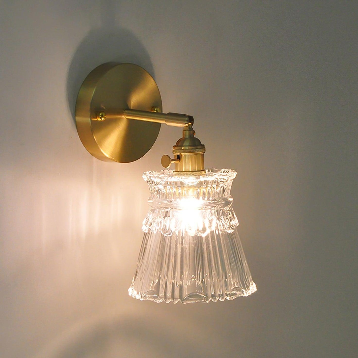 Cicaya Wall Sconce Lighting - Elegant Brass Wall Lamp with Glass Shade for Cozy Atmosphere