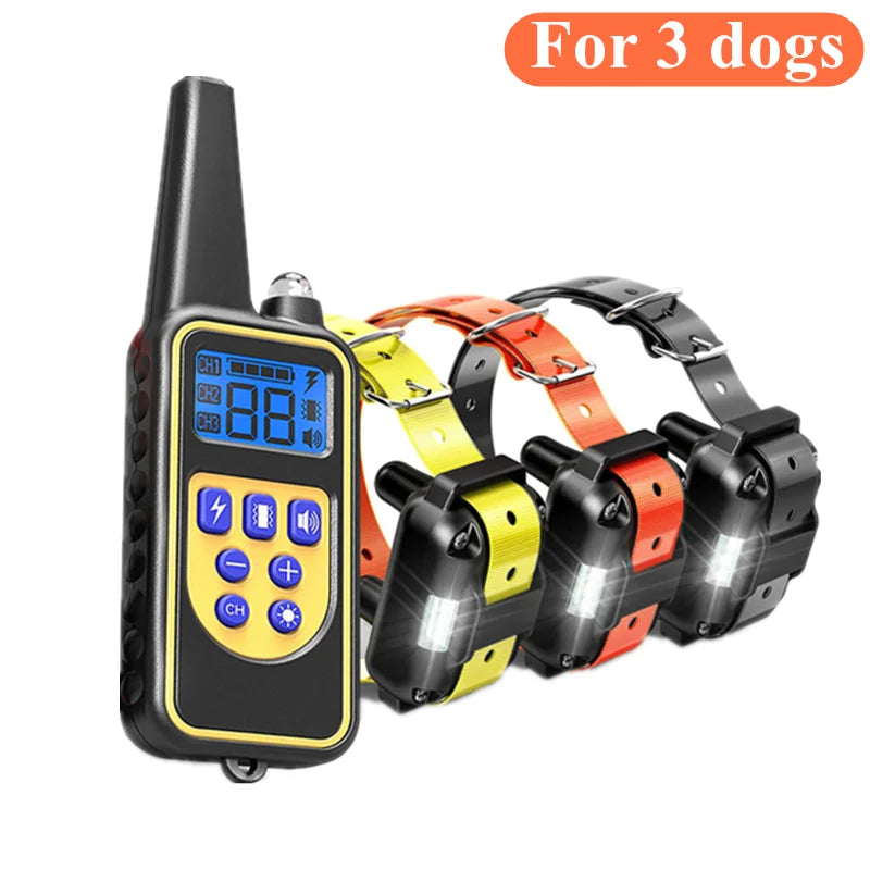 Collier de dressage électrique pour chien, étanche, anti-aboiements, avec télécommande, rechargeable, pour chiens de toutes tailles. 11