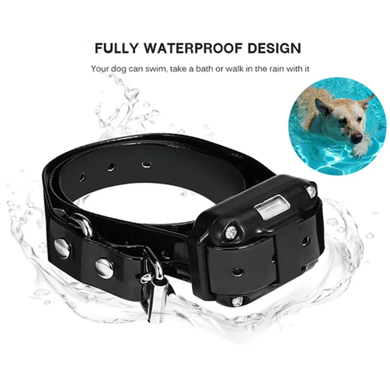 Collier de dressage électrique pour chien, étanche, anti-aboiements, avec télécommande, rechargeable, pour chiens de toutes tailles. 3