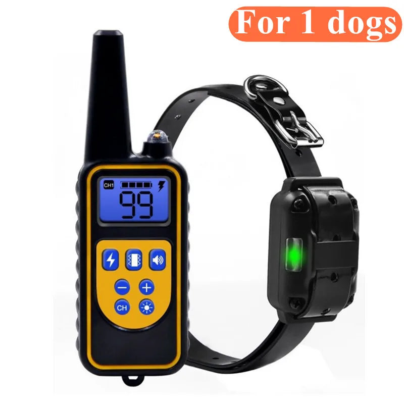 Collier de dressage électrique pour chien, étanche, anti-aboiements, avec télécommande, rechargeable, pour chiens de toutes tailles. 5