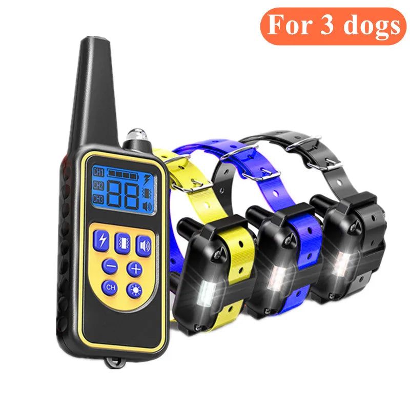 Collier de dressage électrique pour chien, étanche, anti-aboiements, avec télécommande, rechargeable, pour chiens de toutes tailles. 7