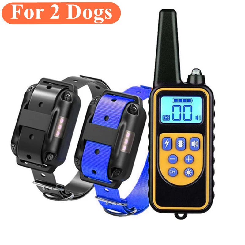 Collier de dressage électrique pour chien, étanche, anti-aboiements, avec télécommande, rechargeable, pour chiens de toutes tailles. 9