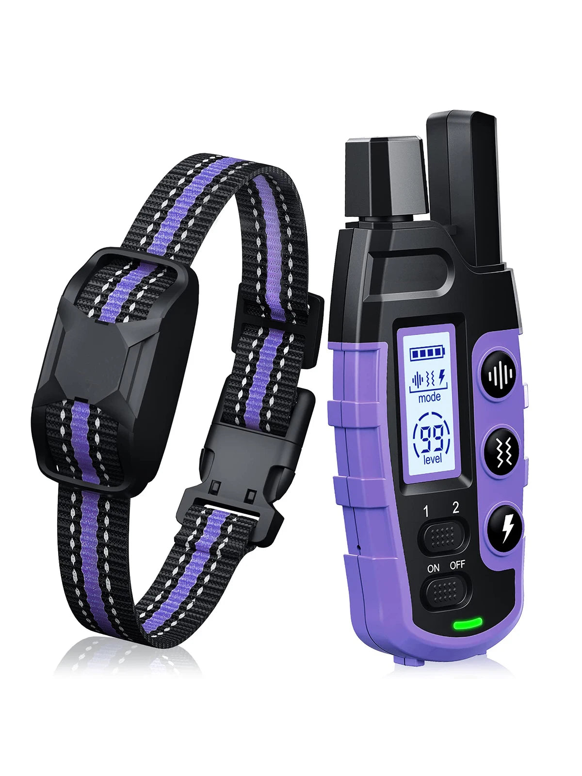 Collier de dressage électrique pour chien de 1000 m avec télécommande, étanche, pour chiots de 2,3 à 54 kg, avec fonction de choc et vibration. Convient aux chiots de 2,3 à 54 kg. 10