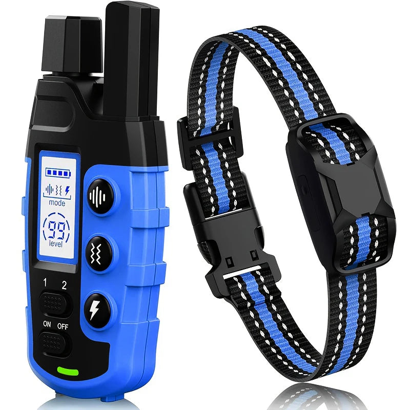 Collier de dressage électrique pour chien de 1000 m avec télécommande, étanche, pour chiots de 2,3 à 54 kg, avec fonction de choc et vibration. Convient aux chiots de 2,3 à 54 kg. 5