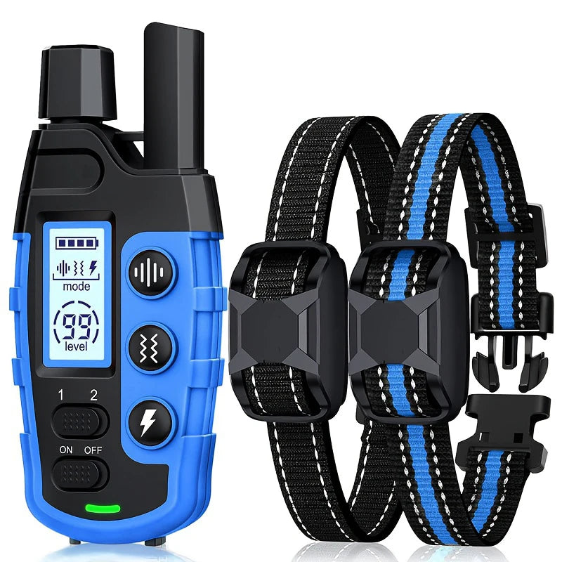 Collier de dressage électrique pour chien de 1000 m avec télécommande, étanche, pour chiots de 2,3 à 54 kg, avec fonction de choc et vibration. Convient aux chiots de 2,3 à 54 kg. 6