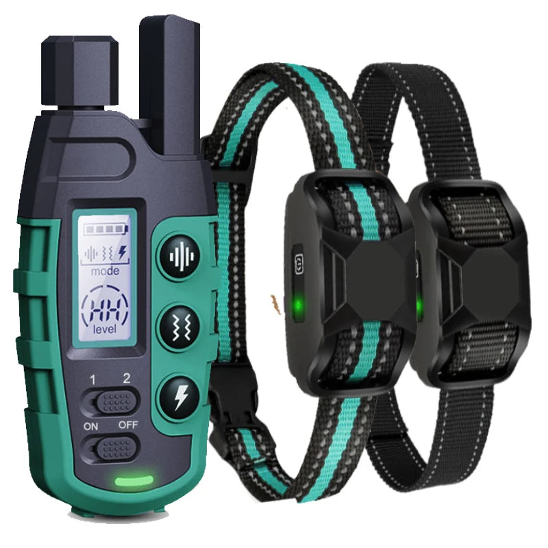 Collier de dressage électrique pour chien de 1000 m avec télécommande, étanche, pour chiots de 2,3 à 54 kg, avec fonction de choc et vibration. Convient aux chiots de 2,3 à 54 kg. 8