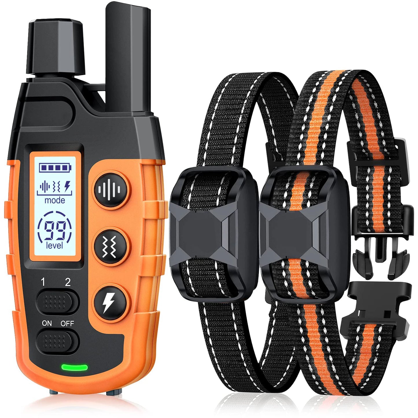 Collier de dressage électrique pour chien de 1000 m avec télécommande, étanche, pour chiots de 2,3 à 54 kg, avec fonction de choc et vibration. Convient aux chiots de 2,3 à 54 kg. 9