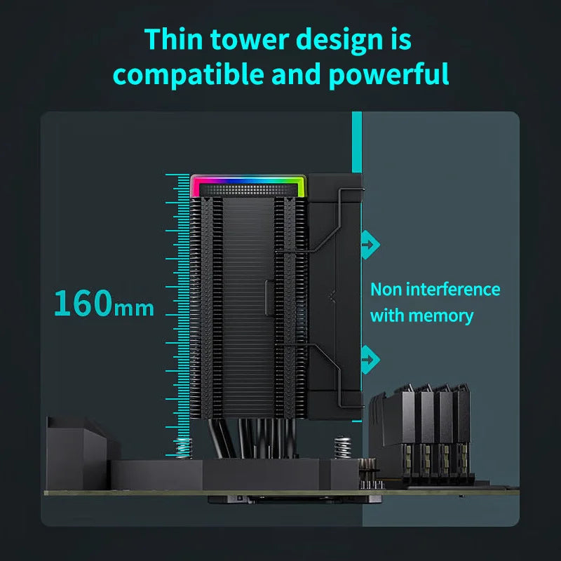 DeepCool AK500S digitální chladič CPU s 5 tepelnými trubicemi, TDP 240W, chlazení ATX, PC chladič pro LGA1700/1200 115X AM4 AM5