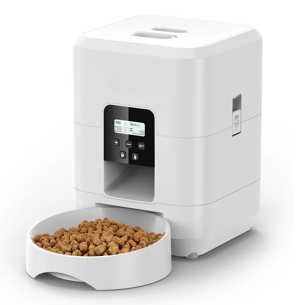 Distributeur automatique de croquettes intelligent pour chats et chiens, avec doseur automatique et minuteur. 6