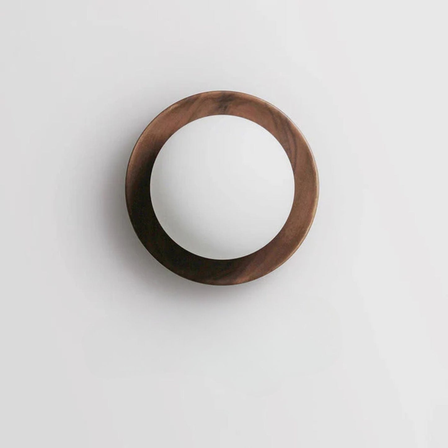 Modern Wooden Wall Sconce Lighting with Frosted Glass Sphere - Stylish Wall Lamp for Minimalist Interiors