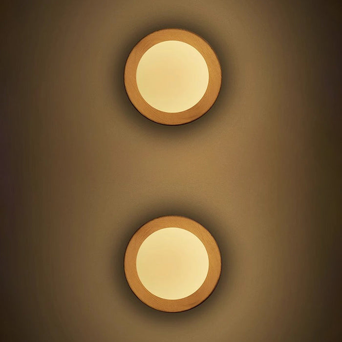 Modern Wooden Wall Sconce Lighting with Frosted Glass Sphere - Stylish Wall Lamp for Minimalist Interiors