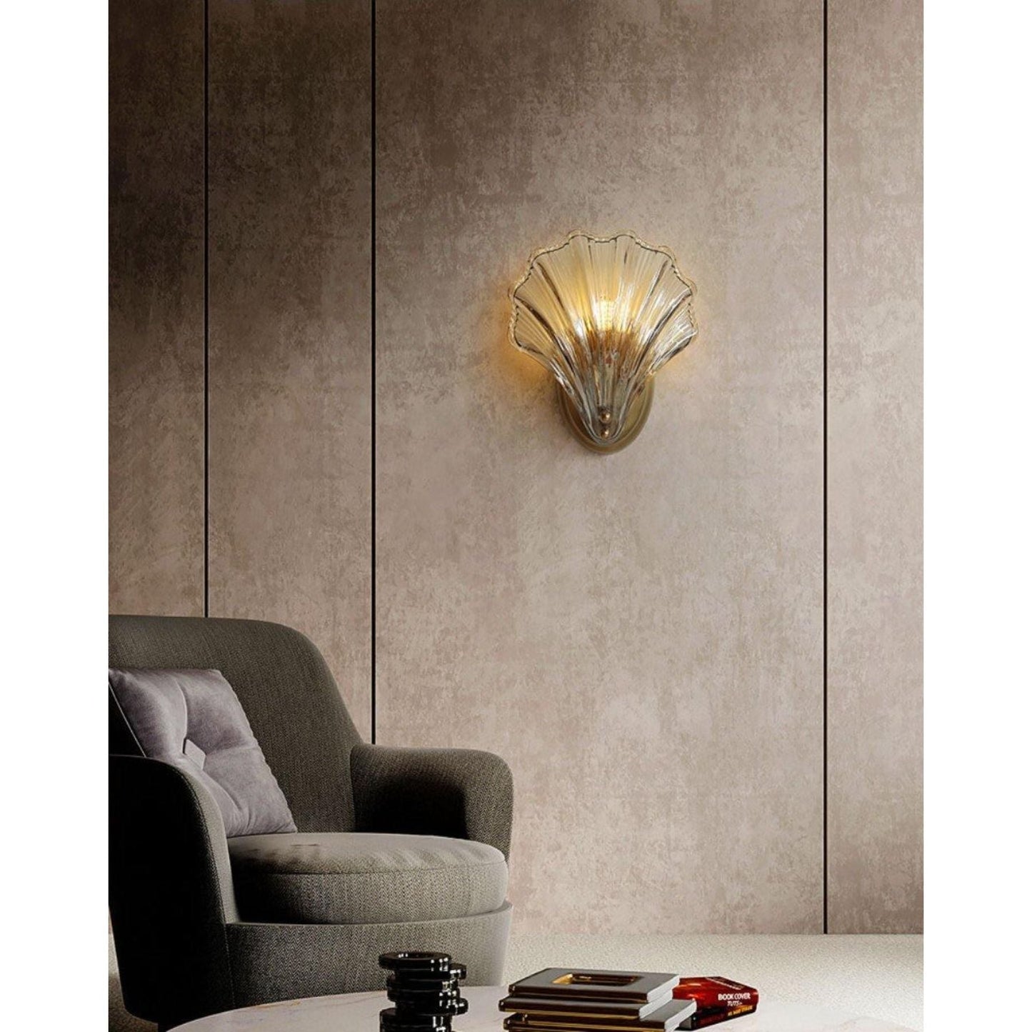 Vintage Shell Wall Sconce Lighting - Elegant Glass Wall Lamp for Cozy Home Decor