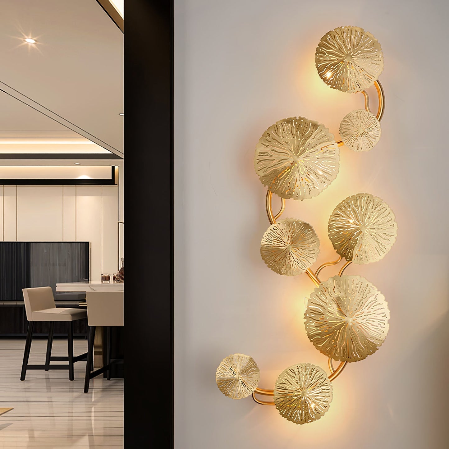 Elegant Lotus Leaf Wall Sconce - Modern Wall Lamp with LED Lighting for Stylish Interiors