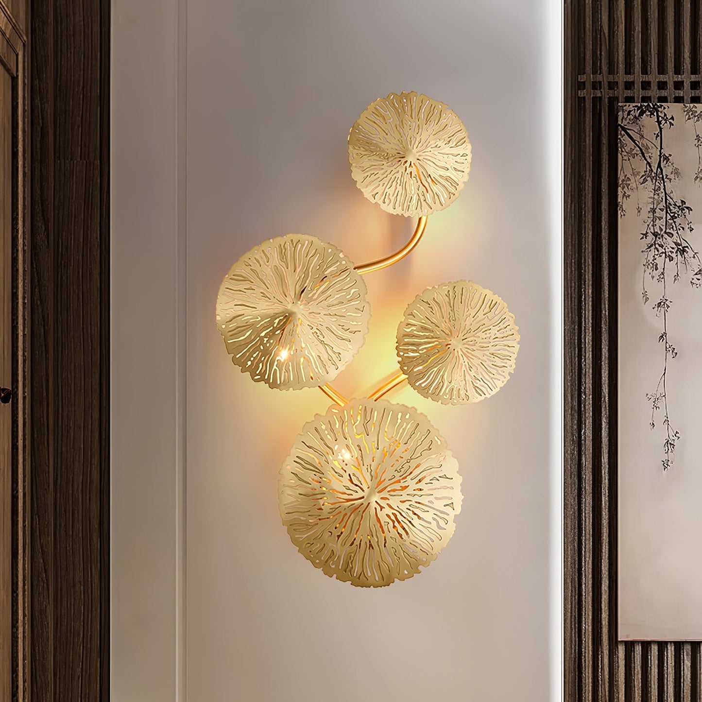 Elegant Lotus Leaf Wall Sconce - Modern Wall Lamp with LED Lighting for Stylish Interiors