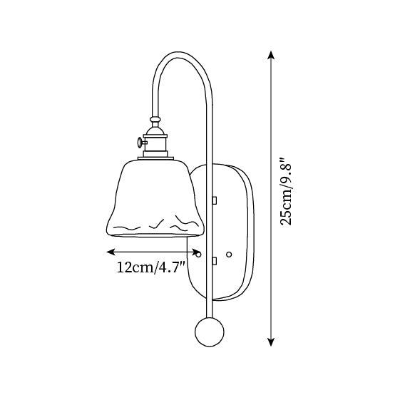 Elegant Wall Lamp with Amber Glass and Brass Arm | Modern Lighting for a Pleasant Atmosphere in the Living Room