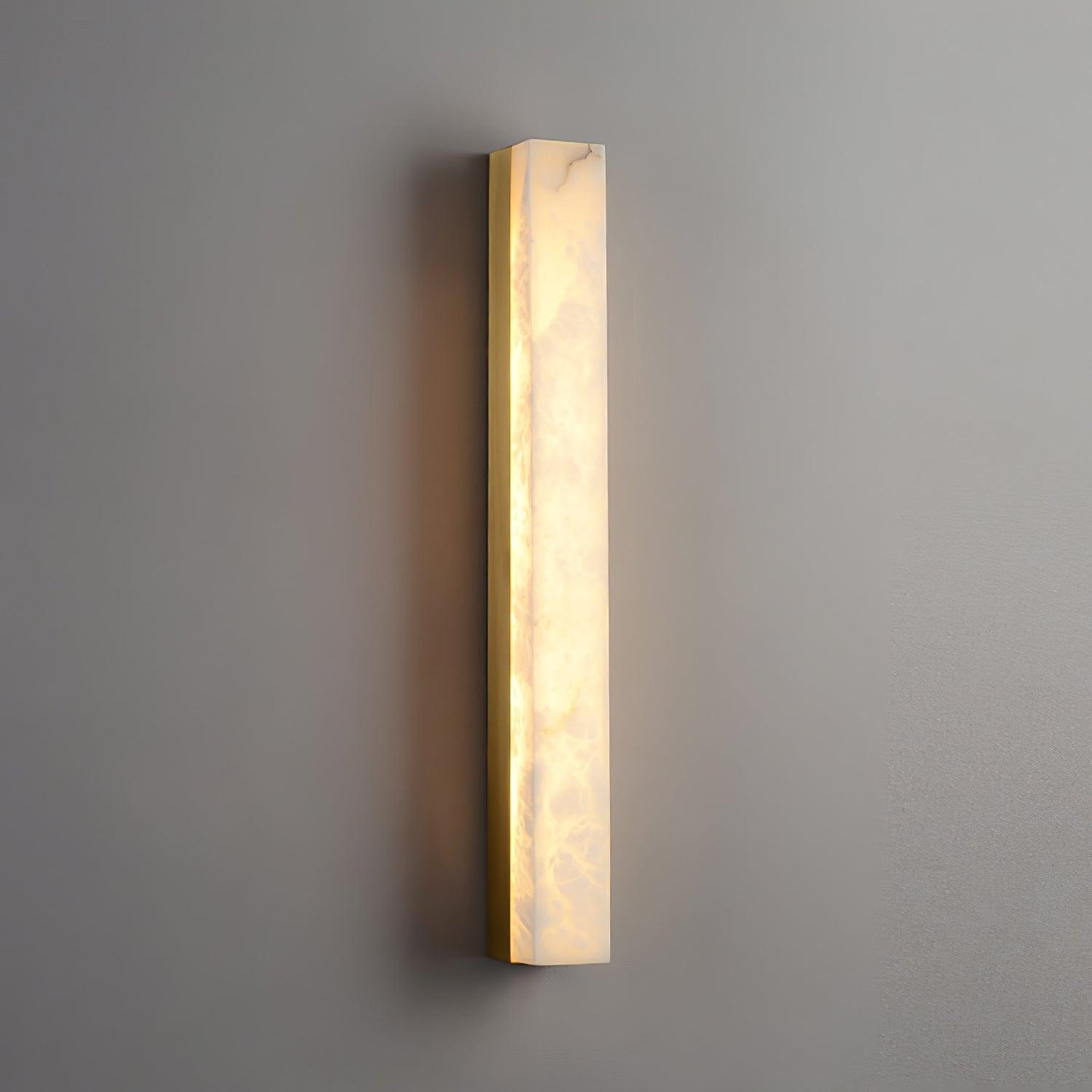 Elegant Brass and Alabaster Wall Sconce Lighting with LED - Modern Design for Living Room, Bedroom, and Dining Room