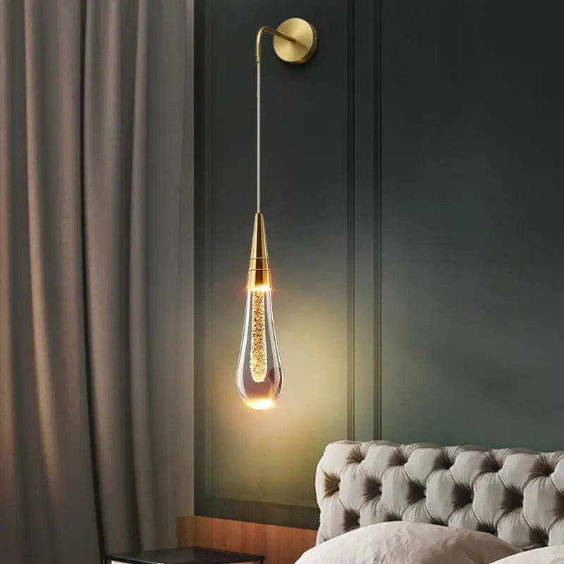 Elegant Wall Sconce Lighting with LED, Modern Design for Bedrooms and Living Rooms, Compact Wall Lamp, Crystal and Metal Finish