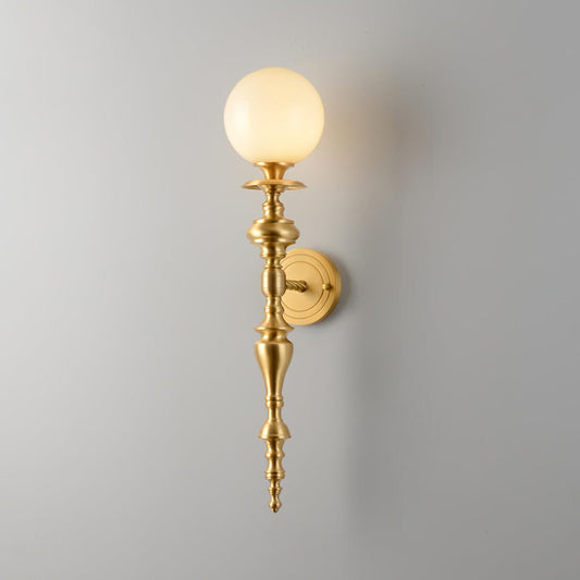 Elegant Brass Wall Sconce Lighting with Glass Shade - Warm LED Wall Lights for Modern Interiors