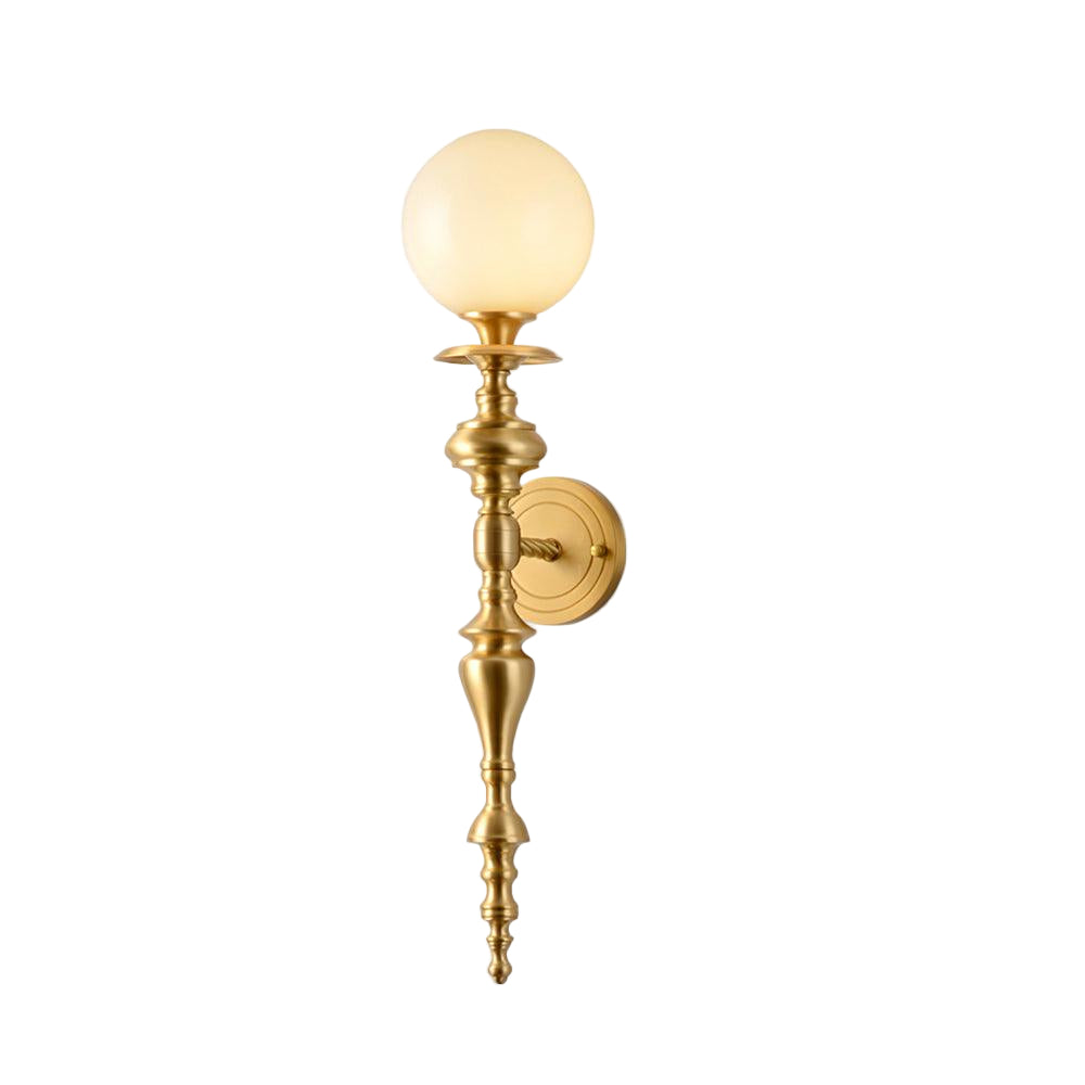 Elegant Brass Wall Sconce Lighting with Glass Shade - Warm LED Wall Lights for Modern Interiors