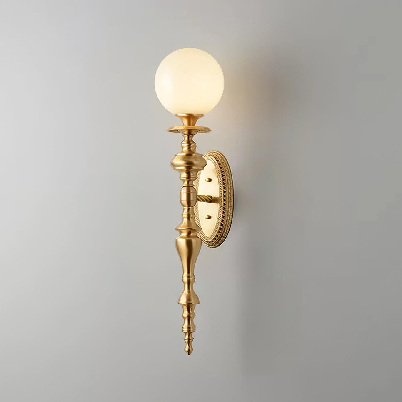 Elegant Brass Wall Sconce Lighting with Glass Shade - Warm LED Wall Lights for Modern Interiors
