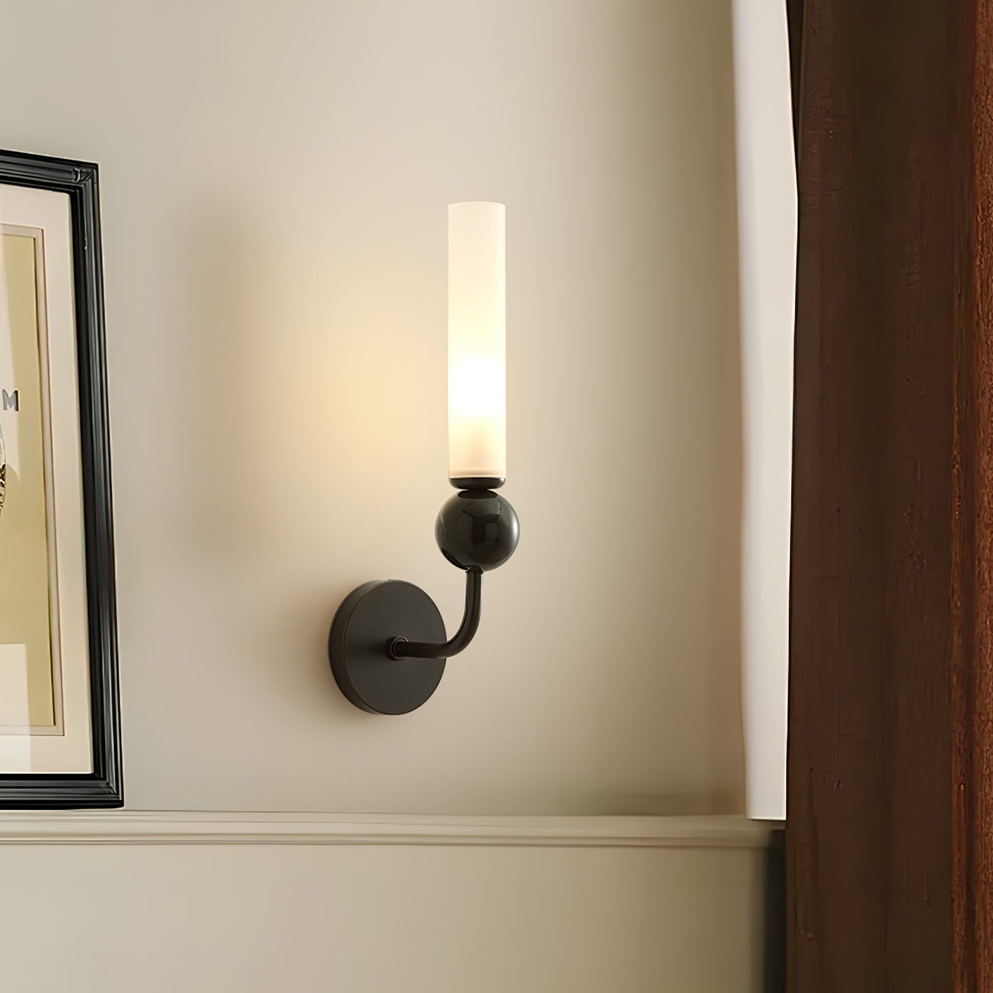 Elegant Wall Sconce Lighting with Marble Ball and Acrylic Shade - Modern Wall Lamp for Stylish Interiors