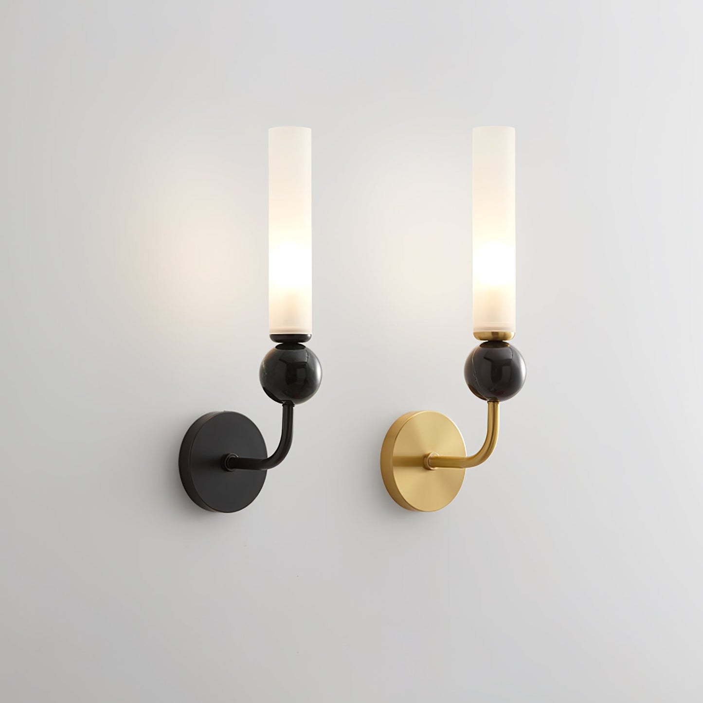 Elegant Wall Sconce Lighting with Marble Ball and Acrylic Shade - Modern Wall Lamp for Stylish Interiors