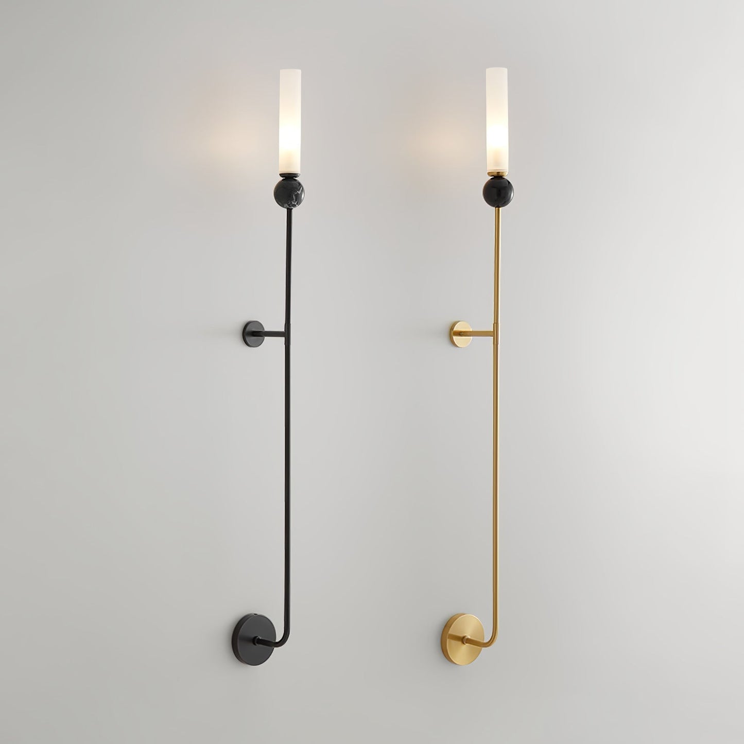 Elegant Wall Sconce Lighting with Marble Ball and Acrylic Shade - Modern Wall Lamp for Stylish Interiors