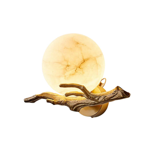 Elegant Wall Lamp with Marble and Copper Design for Atmospheric Lighting