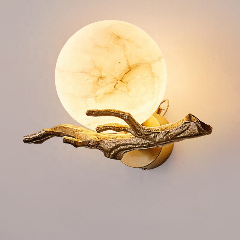 Elegant Wall Lamp with Marble and Copper Design for Atmospheric Lighting