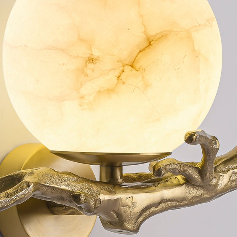 Elegant Wall Lamp with Marble and Copper Design for Atmospheric Lighting