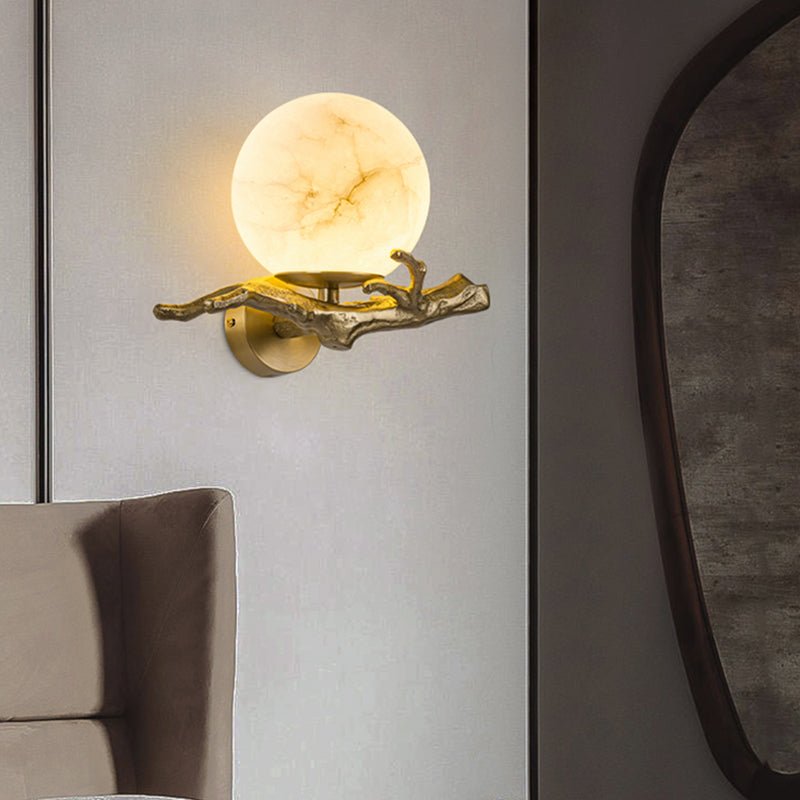 Elegant Wall Lamp with Marble and Copper Design for Atmospheric Lighting